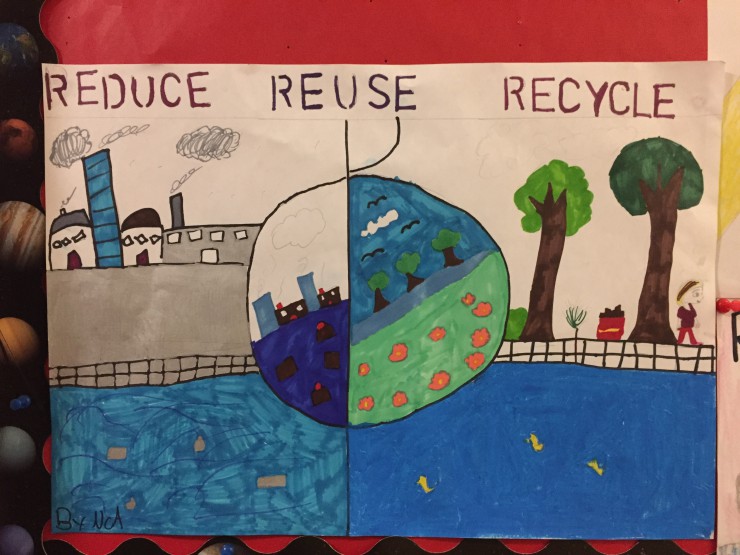 reduce reuse recycle poster for kids